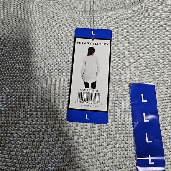 Hilary Radley Ladies' Wine Red Long Sleeve Two-Fer Sweater - Picture 3 of 5